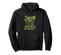 Nature et écologie | Journée de la Terre respectueuse de l'environnement avec symboles verts Sweat à Capuche