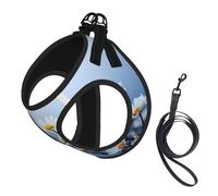 Nature Fleur Blanche,Harnais pour Animaux de Compagnie, Harnais réfléchissant réglable pour Chien,M
