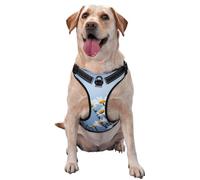 Nature Fleur Blanche,Harnais pour Animaux de Compagnie, Harnais réfléchissant réglable pour Chien,XL