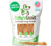 Nature Gnaws USA Turkey Tendons for Dogs - Premium Natural Chew Treats for Dogs - Delicious Reward Snack for Small Medium & Large Dogs - Made in The USA 4 oz Bag