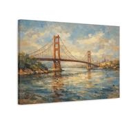 Nature Golden Gate Bridge Orange And Blue - Canvas Wall Art Print 24×16 inch (60×40 cm) - Horizontal / 1.25 inch (3 cm)