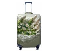 Nature Hand Daisies Art Housses de protection élastiques pour bagages de voyage 45,7 à 81,3 cm, noir, X-Large