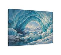 Nature Ice Cave Blue - Canvas Wall Art Print 18×12 inch (45×30 cm) - Horizontal / 1.25 inch (3 cm)