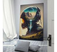 Nature_in_astronaut_Œuvre d'art pour salon, décoration murale pour chambre d'adolescent, toile 12x18 pouces (30x45 cm)