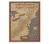 Nature Inspired Appalachian Trail Topographic Map Poster Wall Art for Bedroom Living Room Home(Framed,12x18inch(30x45cm))
