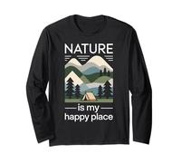 Nature Is My Happy Place Camping Randonnée Extérieur Paysage Manche Longue
