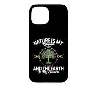 Nature is My Religion Earth is My Church Native American Day Coque pour iPhone 15
