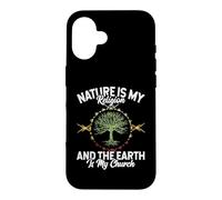 Nature is My Religion Earth is My Church Native American Day Coque pour iPhone 16