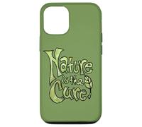 Nature is The Cure Design Typographie botanique terreuse Vert Coque pour iPhone 12/12 Pro