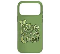 Nature is The Cure Design Typographie botanique terreuse Vert Coque pour iPhone 17 Pro Max