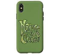 Nature is The Cure Design Typographie botanique terreuse Vert Coque pour iPhone X/XS