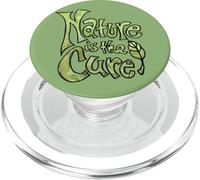 Nature is The Cure Design Typographie botanique terreuse Vert PopSockets PopGrip pour MagSafe