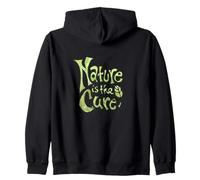 Nature is The Cure Design Typographie botanique terreuse Vert Sweat à Capuche