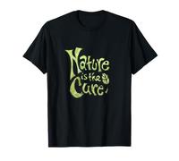 Nature is The Cure Design Typographie botanique terreuse Vert T-Shirt
