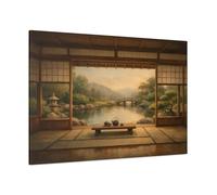 Nature Japanese Garden Zen - Canvas Wall Art Print 48×32 inch (120×80 cm) - Horizontal / 1.25 inch (3 cm)