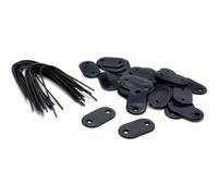 NATURE Kit de 26 bouchons de maille - Tamis et canaux en plastique - Gris anthracite - Cravate + 14 cm de fil plastifié