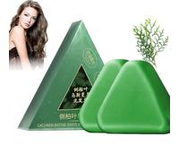 Nature Lot de 2 shampoings triangulaires Nature Seven Green - Shampoing solide à base de plantes - Nettoyage doux et nourrissant pour femmes et hommes - Soigne le cuir chevelu
