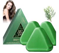 Nature Lot de 3 shampoings triangulaires Nature Seven Green - Shampoing solide à base de plantes - Nettoyage doux et nourrissant pour femmes et hommes - Nourrit le cuir chevelu