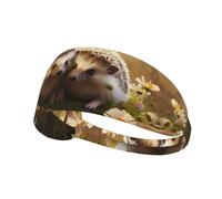 Nature Lovely Hedgehog Lovers Image Bandeau d'exercice élastique Cravate de tête, Bandeau pour Hommes et Femmes, Bande de Cheveux pour Yoga Fitness