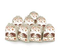 Nature Lovely Hedgehog Lovers Lot de 8 sacs en mousseline avec cordon de serrage en coton réutilisables et lavables pour herbes, épices, bonbons, savon, bijoux, cadeau de mariage