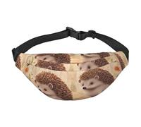 Nature Lovely Hedgehog Lovers Sac banane pour homme et femme Sac banane tendance Sac de poitrine réglable Noir Taille unique, Noir , Taille unique