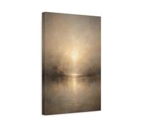 Nature Misty Lake Brown And Gold - Canvas Wall Art Print 12×18 inch (30×45 cm) - Vertical / 1.25 inch (3 cm)