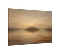 Nature Misty Lake Golden Brown - Canvas Wall Art Print 36×24 inch (90×60 cm) - Horizontal / 1.25 inch (3 cm)