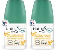 Naturé Moi - Déodorant roll-on - Efficacité 24h - Déodorant aux actifs probiotiques - Parfum Douceur d'été - 99% d'Origine Naturelle - 50 ml - Fabriqué en France (Lot de 2)