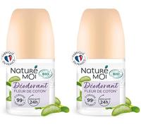 Naturé Moi - Déodorant roll-on - Efficacité 24h - Déodorant femme à l'Aloe Vera Bio et au Magnésium - Parfum Fleur de Coton - 99% d'Origine Naturelle - 50 ml - Fabriqué en France (Lot de 2)