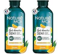 Naturé Moi - Gel Douche 3 En 1 Visage, Corps, Cheveux - Hydrate Et Nourrit - À L'eau D'orange Bio Et À L'eucalyptus De La Réunion - 95% D'origine Naturelle - 250 Ml - Fabriqué En France (Lot De 2)