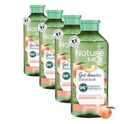 Naturé Moi - Gel Douche Douceur - Hydrate et Nourrit - Tous Types de Peaux - Pêche et Thé Vert - 96% d'Origine Naturelle - Flacon Recyclé - 250 ml - Fabriqué en France (Lot de 4)