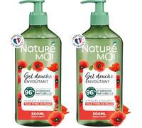 Naturé Moi - Gel Douche Envoûtant - Hydrate et Nourrit - Tous Types de Peaux - Coquelicots Bio du Limousin - 96% d'Origine Naturelle - 500 ml - Fabriqué en France (Lot de 2)