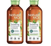 Naturé Moi - Shampooing Antipelliculaire - Sans Sulfate - Soin des Cheveux Normaux Pellicules - Thé, Eau de Concombre Bio - 95% d'Origine Naturelle - 250 ml - Fabriqué en France (Lot de 2)