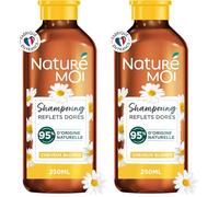 Naturé Moi - Shampooing Reflets Dorés - Soin Cheveux Cheveux Blonds - Shampooing Sans Sulfate - Ravive les Reflets - Camomille Bio - 95% d'Origine Naturelle - 250 ml - Fabriqué en France (Lot de 2)
