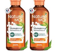 Naturé Moi - Shampooing Réparateur - Cheveux Secs et Abîmés - Shampooing Sans Sulfate - Aux Céramides Végétales et à l'huile de Chanvre Bio - 95% d'Origine Naturelle - 250 ml - Fabriqué en France