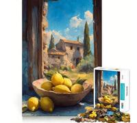 Nature Morte Citrons toscans près de la fenêtre Puzzle de 1000 pièces pour Adolescents Stimule la mémoire, réduit Le Stress Cadeau précieux 50x75cm