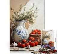 Nature Morte Cuisine Rustique, Puzzle de 1000 pièces pour Adultes, Jeu d'exercice Mental, Divertissement décontracté, découpe de précision, Cadeau Artistique 38x52cm