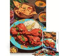 Nature Morte de Cuisine Indienne,Puzzle de 1000 pièces pour Adolescents,thème Souvenirs,Puissance,sérénité,évasion,Bords précis,Cadeau d'anniversaire (38x52cm)