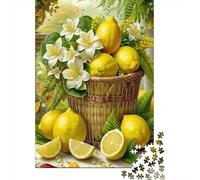 Nature Morte de Panier de Citrons Puzzle 1000 Pièces Adultes Et Enfants À Partir De 14 Ans Classiques Jeu D'Intelligence 52x38cm/1000pcs
