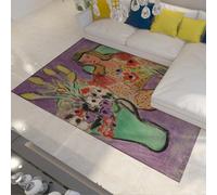 Nature Morte de pivoines dans Un Vase 1907 par Henri Matisse Tapis 180x240cm Salon Lavable antidérapant Grand Mince Profil Bas Abstrait Sol pour Bureau Salle Bain à Manger Jeux Chambre