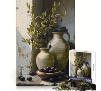 Nature Morte Rustique aux Olives, Puzzle de 1000 pièces pour Adultes, renforce la mémoire, soulage Le Stress, qualité supérieure, Surprise d'anniversaire (50x75cm)