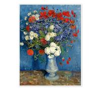 Nature morte : vase avec bleuets et coquelicots Poster de Vincent van Gogh 50 x 70 cm Bleu Tableaux Décoration murale
