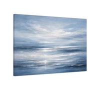 Nature Ocean Waves Blue Abstract - Canvas Wall Art Print 36×24 inch (90×60 cm) - Horizontal / 1.25 inch (3 cm)