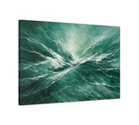 Nature Ocean Waves Emerald - Canvas Wall Art Print 30×20 inch (75×50 cm) - Horizontal / 1.25 inch (3 cm)