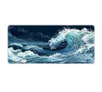 Nature, Paysage, Vagues de l’océan, Tapis de Souris, Tablette de Caoutchouc antidérapante pour Gaming, tapissé de Souris avec Bords brodés pour Home Office