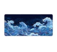 Nature, Paysage, Vagues de l’océan, Tapis de Souris, Tablette de Caoutchouc antidérapante pour Gaming, tapissé de Souris avec Bords brodés pour Home Office
