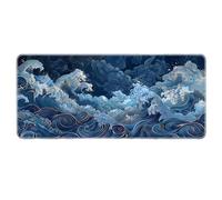 Nature, Paysage, Vagues de l’océan, Tapis de Souris, Tablette de Caoutchouc antidérapante pour Gaming, tapissé de Souris avec Bords brodés pour Home Office