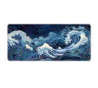 Nature, Paysage, Vagues de l’océan, Tapis de Souris, Tablette de Caoutchouc antidérapante pour Gaming, tapissé de Souris avec Bords brodés pour Home Office