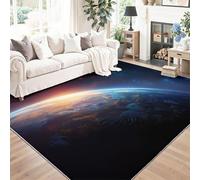 Nature Photographie Univers Ciel Étoilé Tapis Doux à Poils Ras, Bleu 50 x 80 cm Lavable en Machine Antidérapant Tapis pour Salon Chambre Cuisine Chaise Enfants Chambre