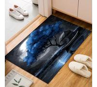 Nature Plantes Arbres Lune Paysage Tapis Salon Moderne 60x90cm Tapis Antidérapant à Poil Ras, Reflet du lac Bleu Rug Ne Perde Pas de Peluches, Facile à Entretenir Moquette Chambre